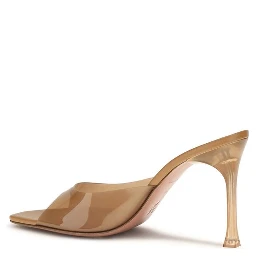 Beige Pvc Stiletto Heel Sandals