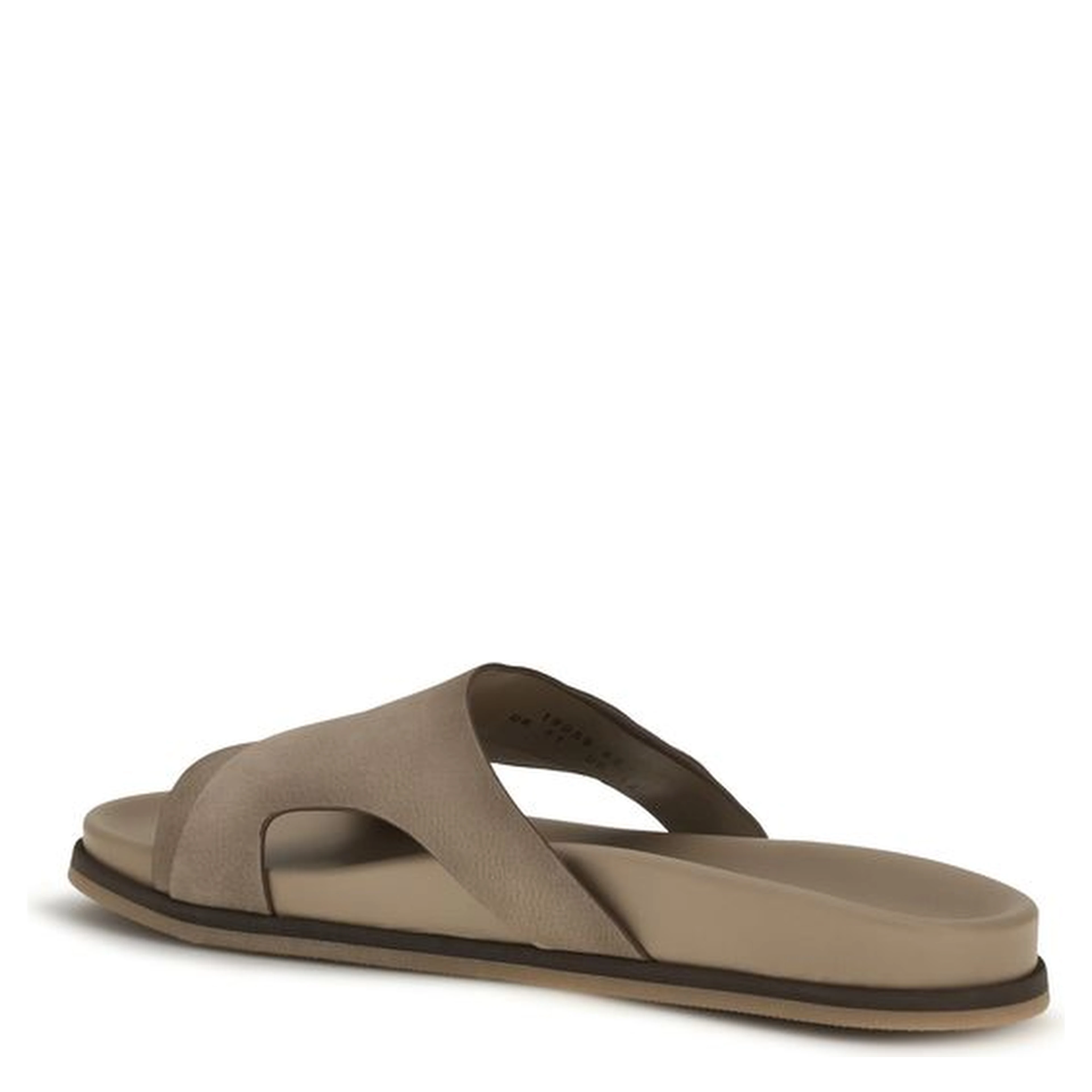 Beige Calf Leather Bos Taurus Flat Sandals