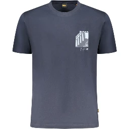 Blue Cotton Men's T-Shirt