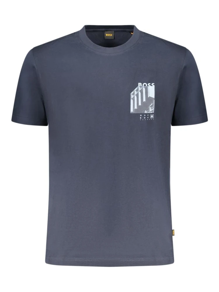 Blue Cotton Men's T-Shirt