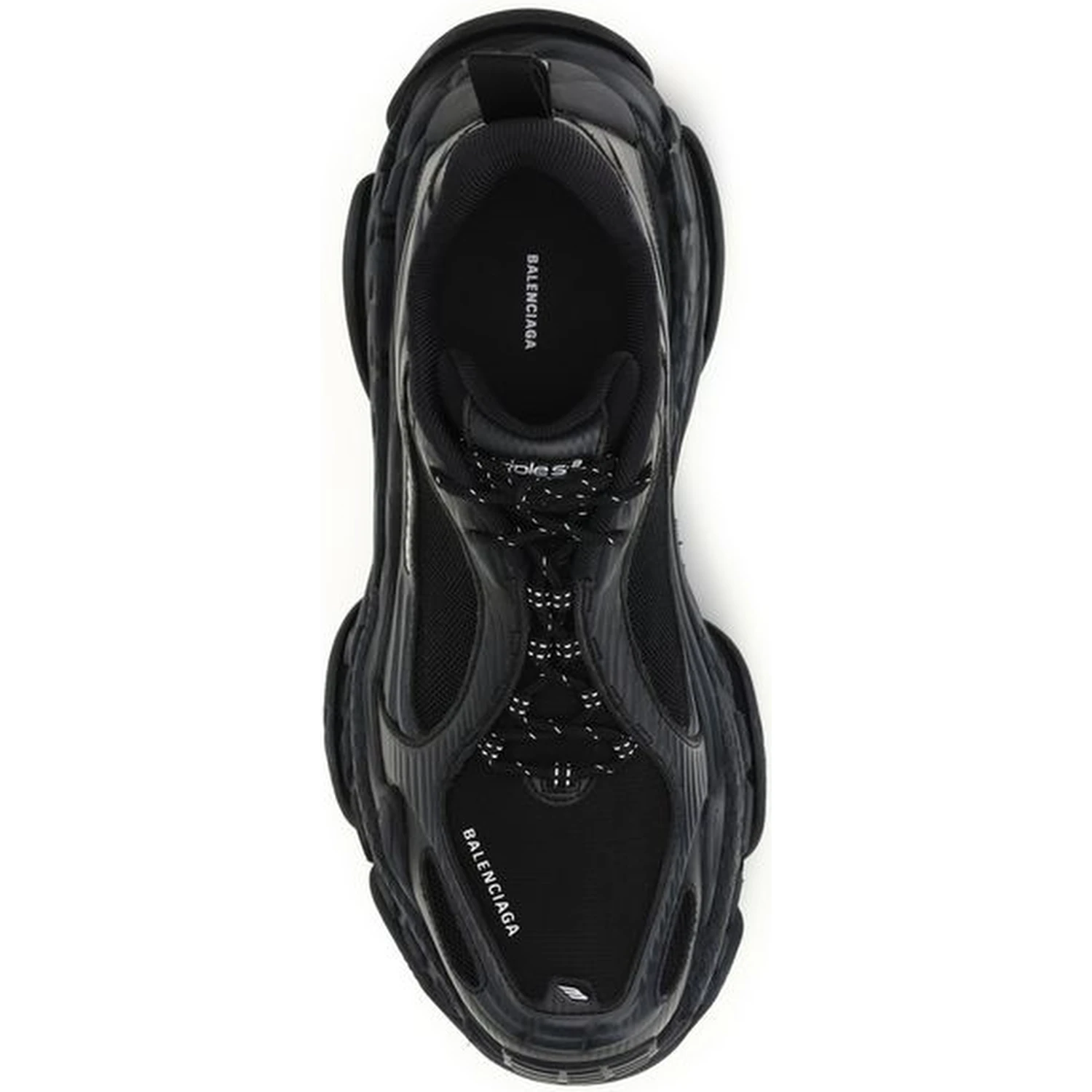 Black Polyester Athletic Sneakers