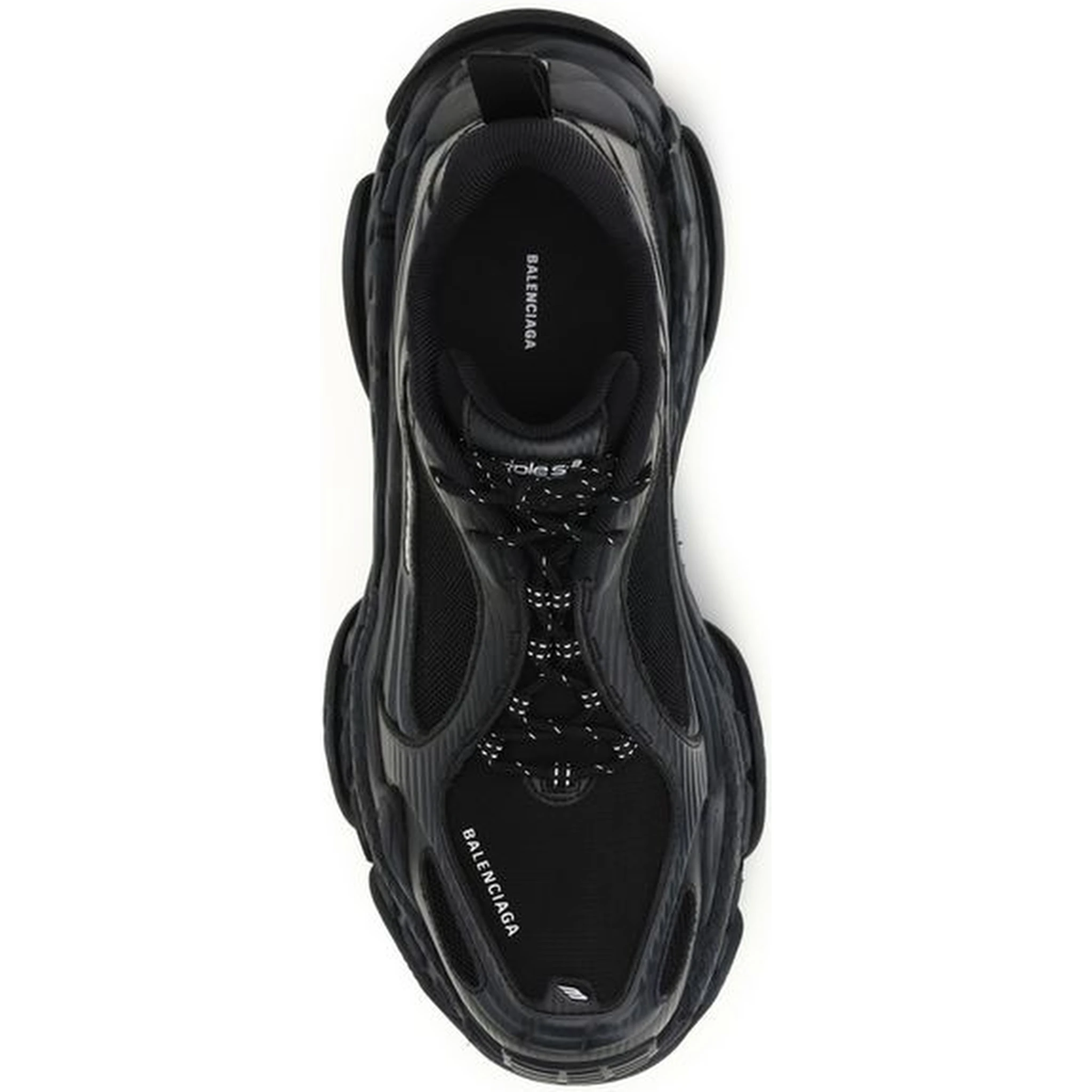 Black Polyester Athletic Sneakers
