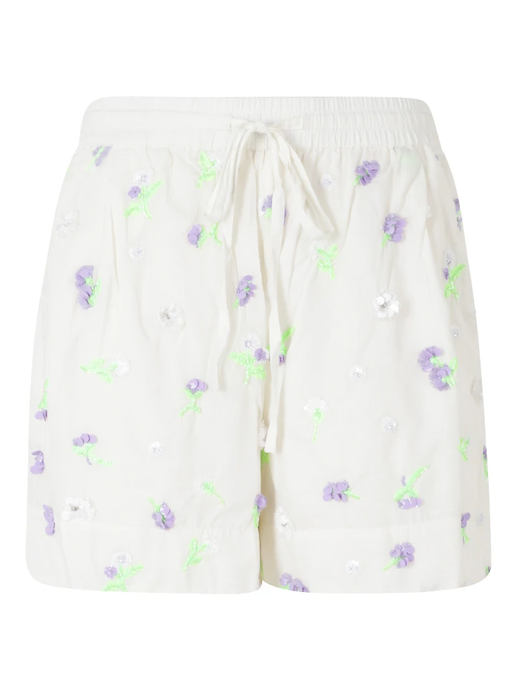 JELENA EMBROIDERED MINI SHORTS