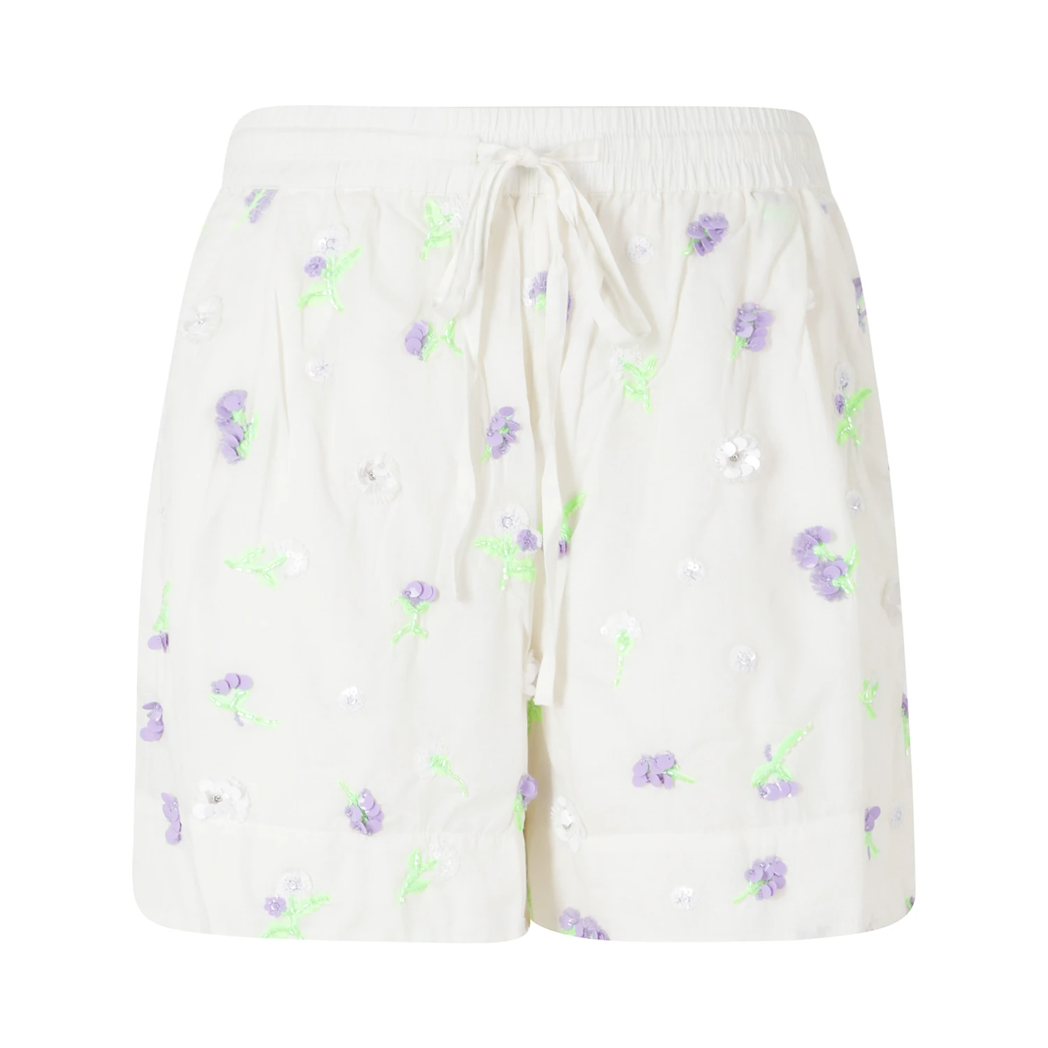 JELENA EMBROIDERED MINI SHORTS