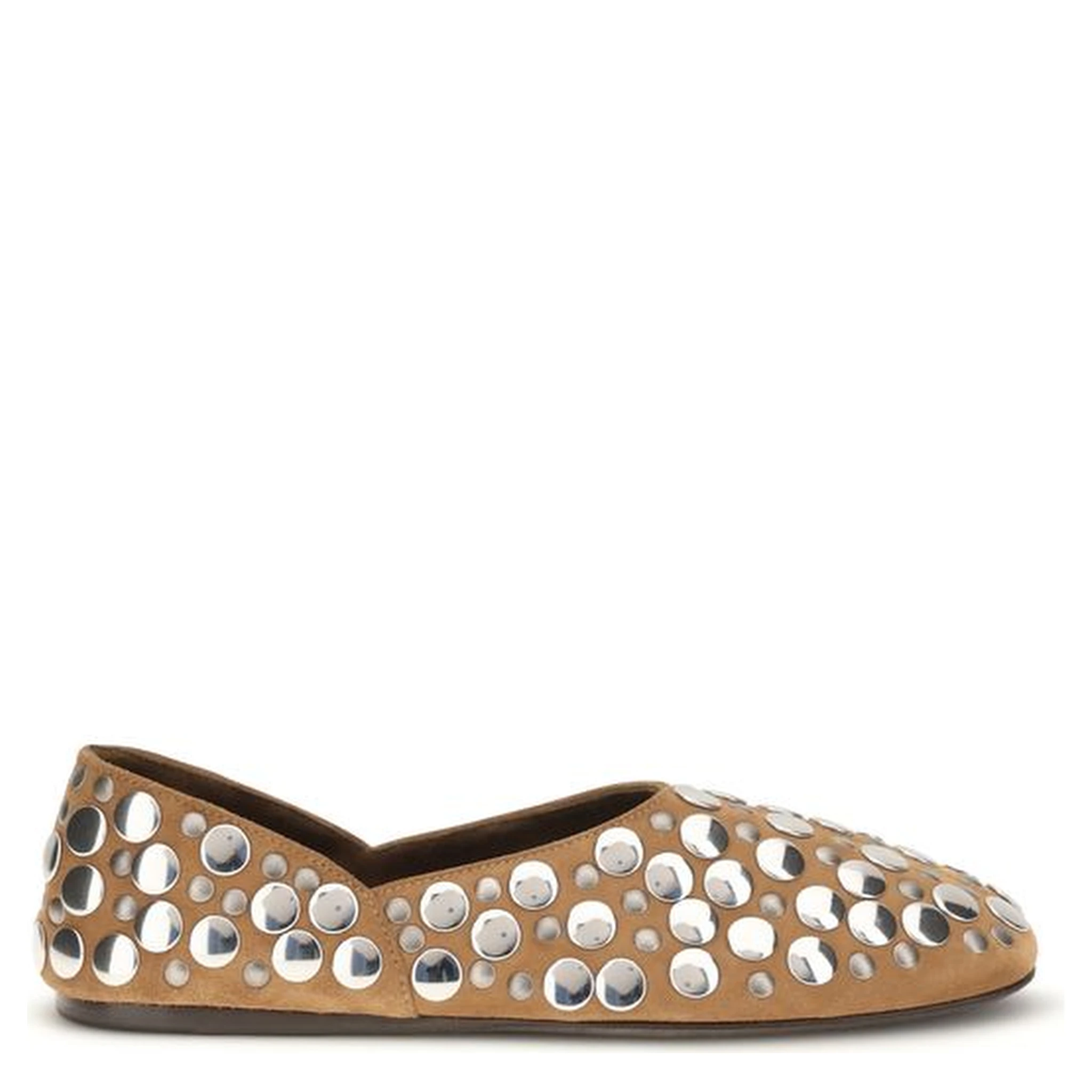 Beige Calf Leather Bos Taurus Ballet Flats
