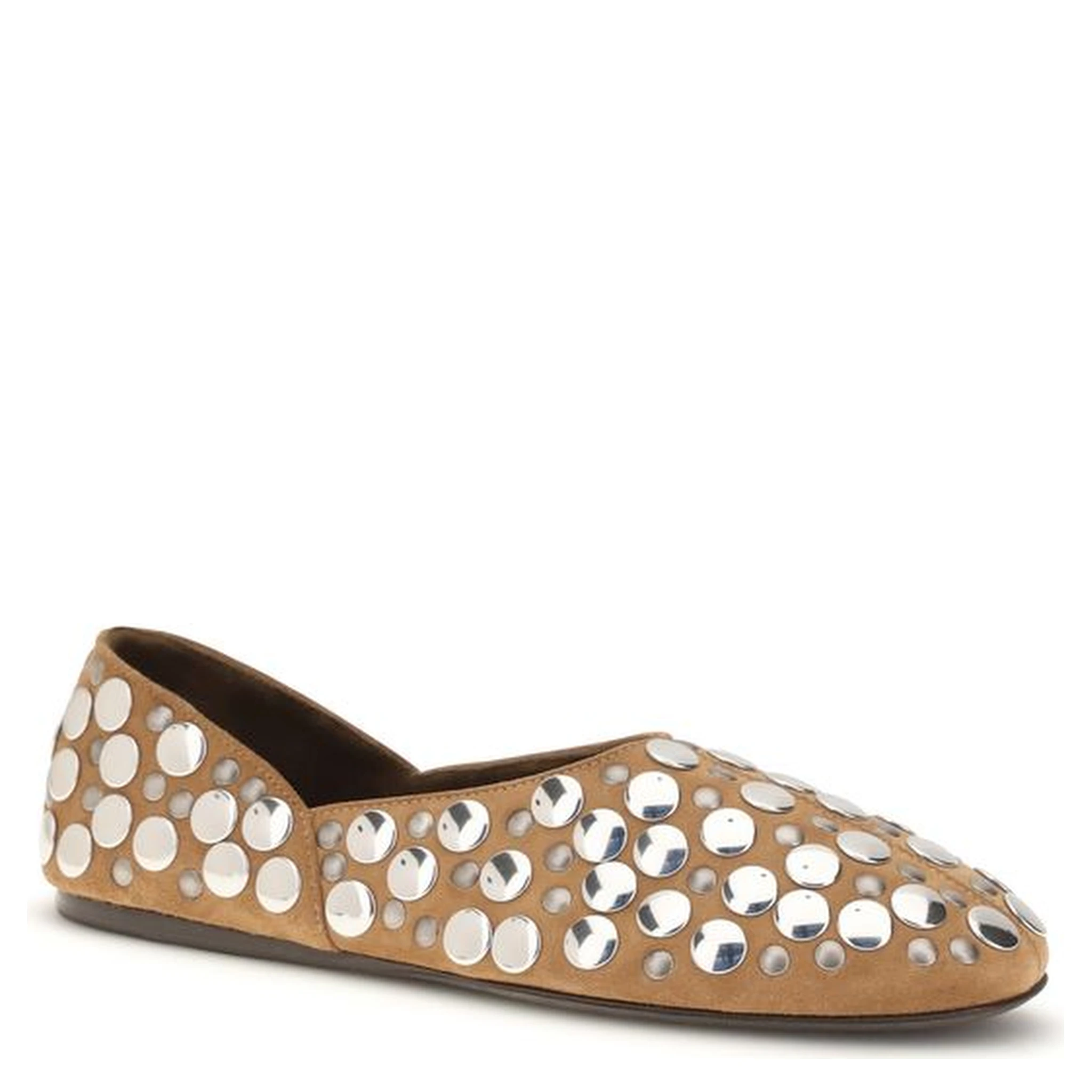 Beige Calf Leather Bos Taurus Ballet Flats
