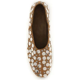 Beige Calf Leather Bos Taurus Ballet Flats