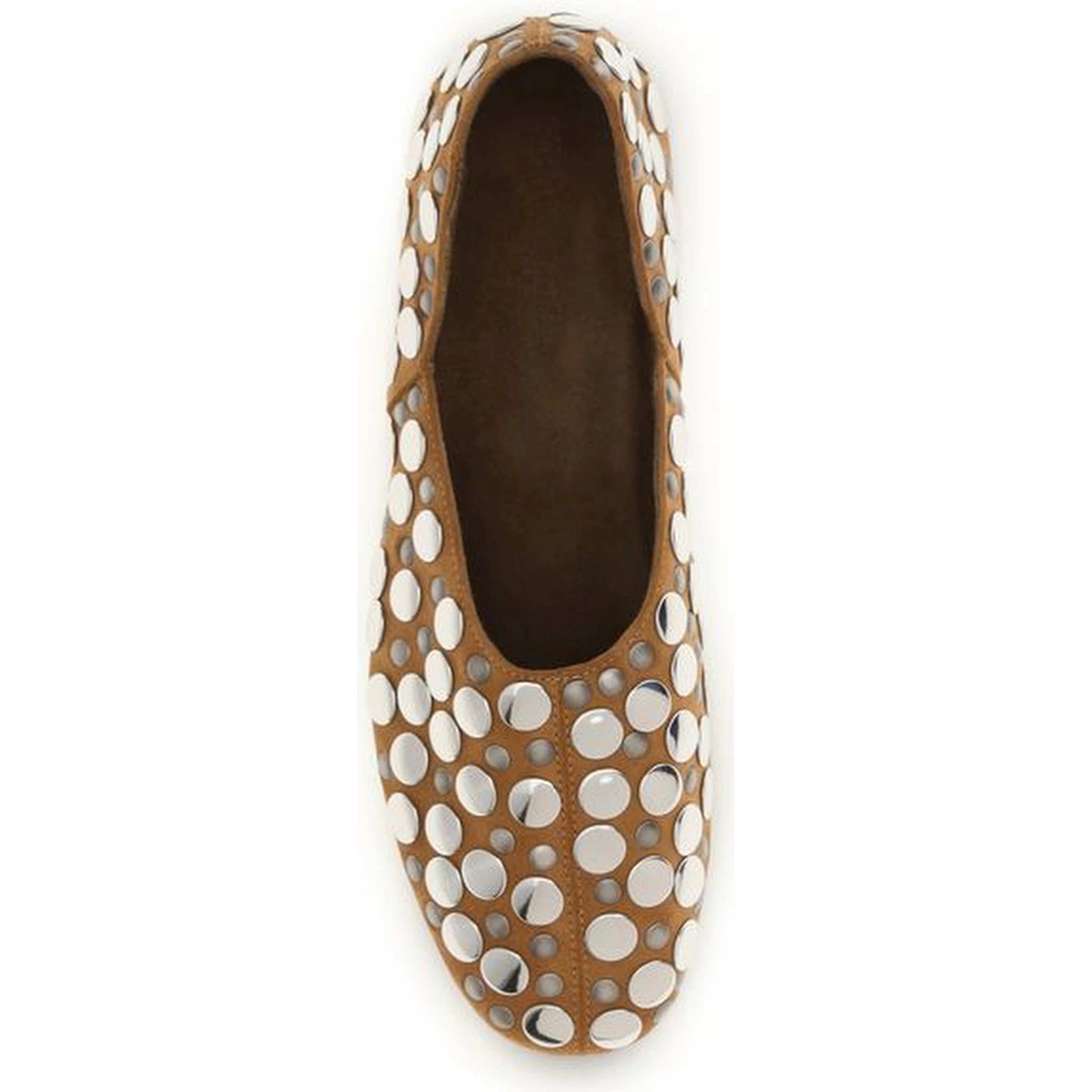 Beige Calf Leather Bos Taurus Ballet Flats