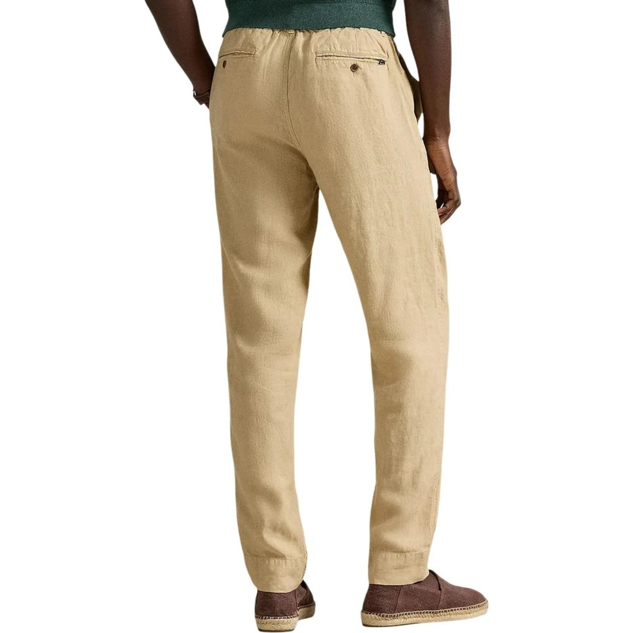 Beige Linen Casual Pants