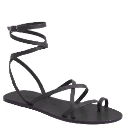 TIE UP LEATHER SANDALS
