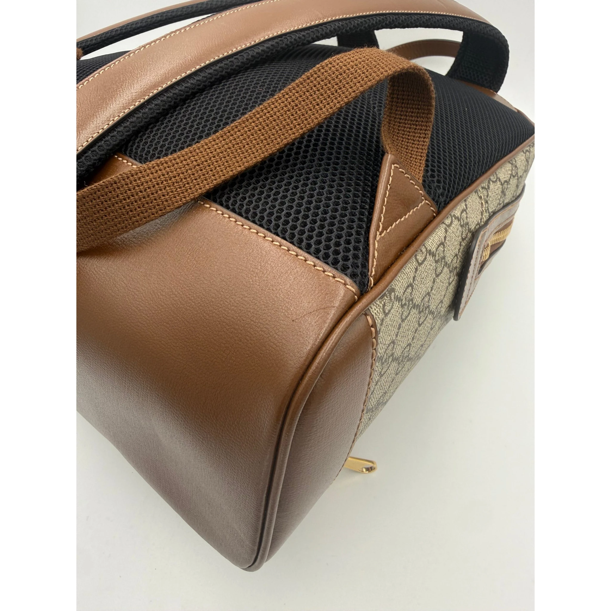 GUCCI GG Supreme and Leather Backpack
