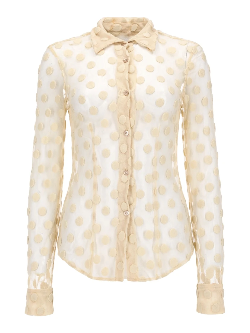 CAMICIA IN MESH A POIS