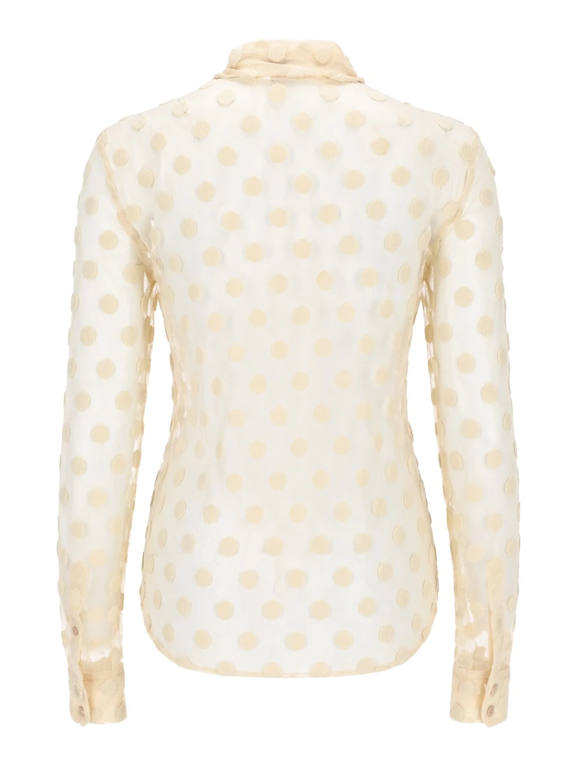 CAMICIA IN MESH A POIS
