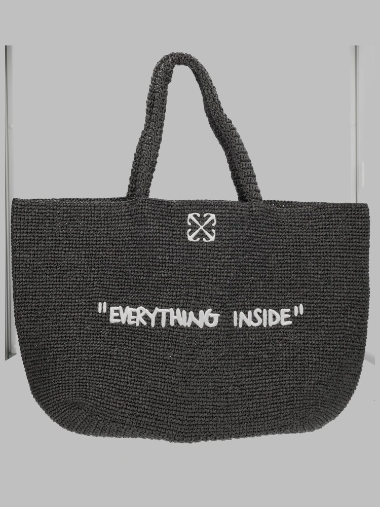 BORSA TOTE IN RAFIA CON RICAMO