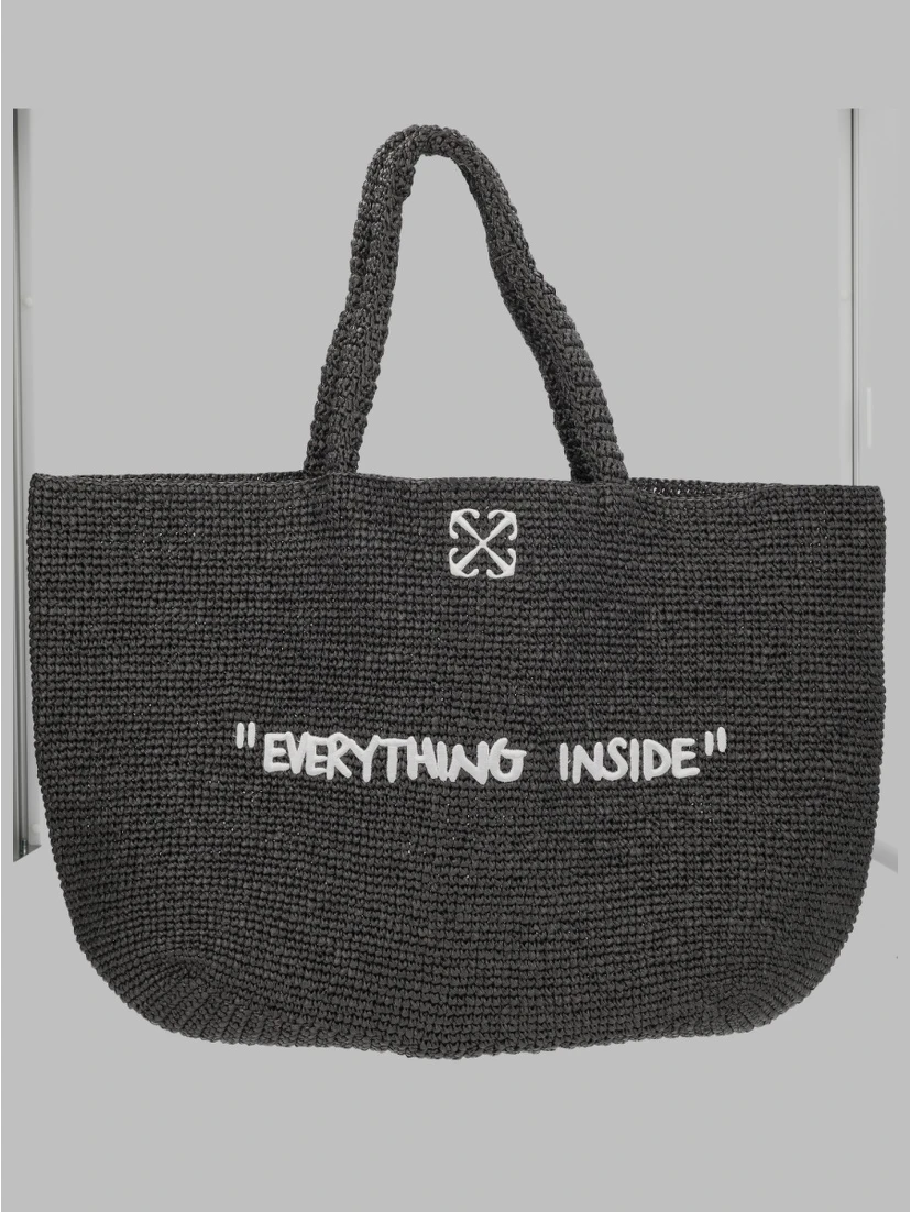 BORSA TOTE IN RAFIA CON RICAMO