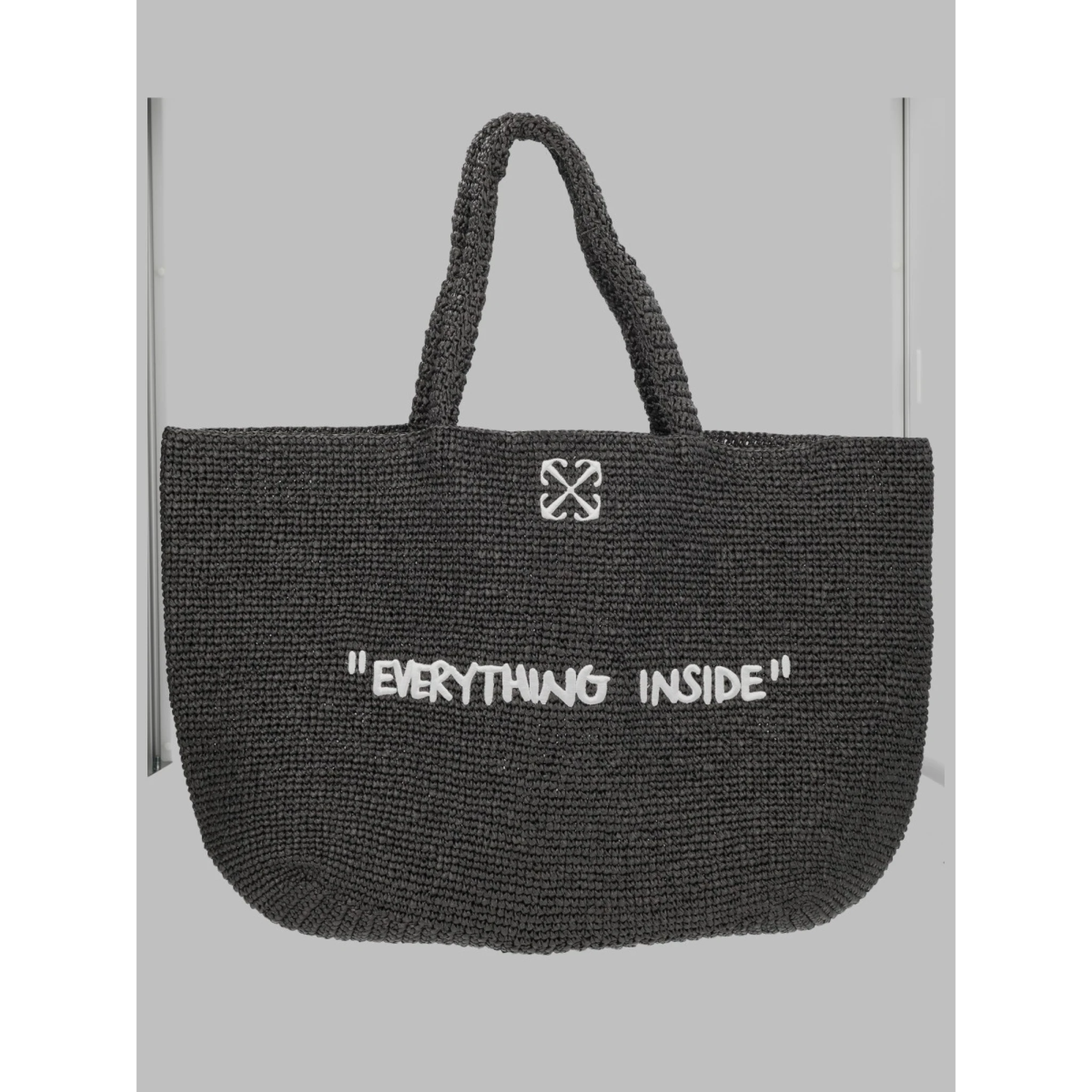BORSA TOTE IN RAFIA CON RICAMO
