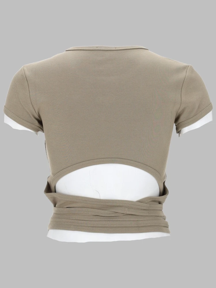 T-SHIRT A COSTINE CON LACCI alternative