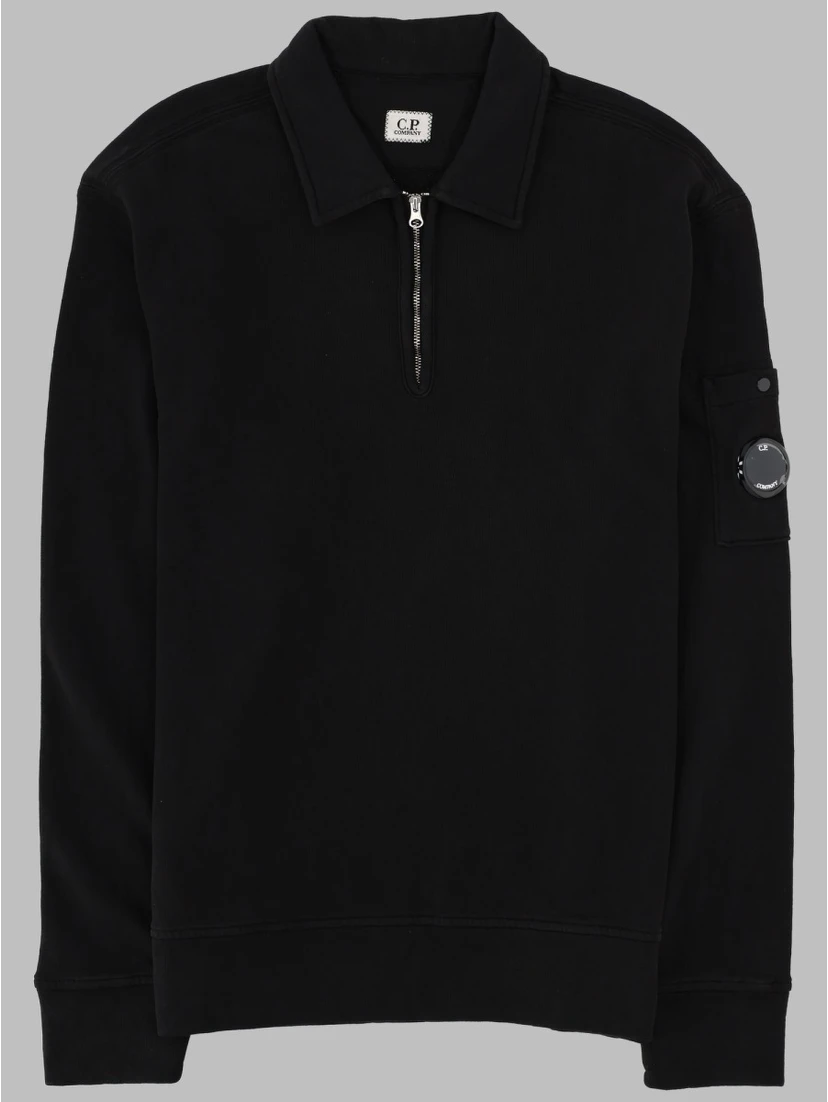 FELPA CON COLLETTO POLO E ZIP
