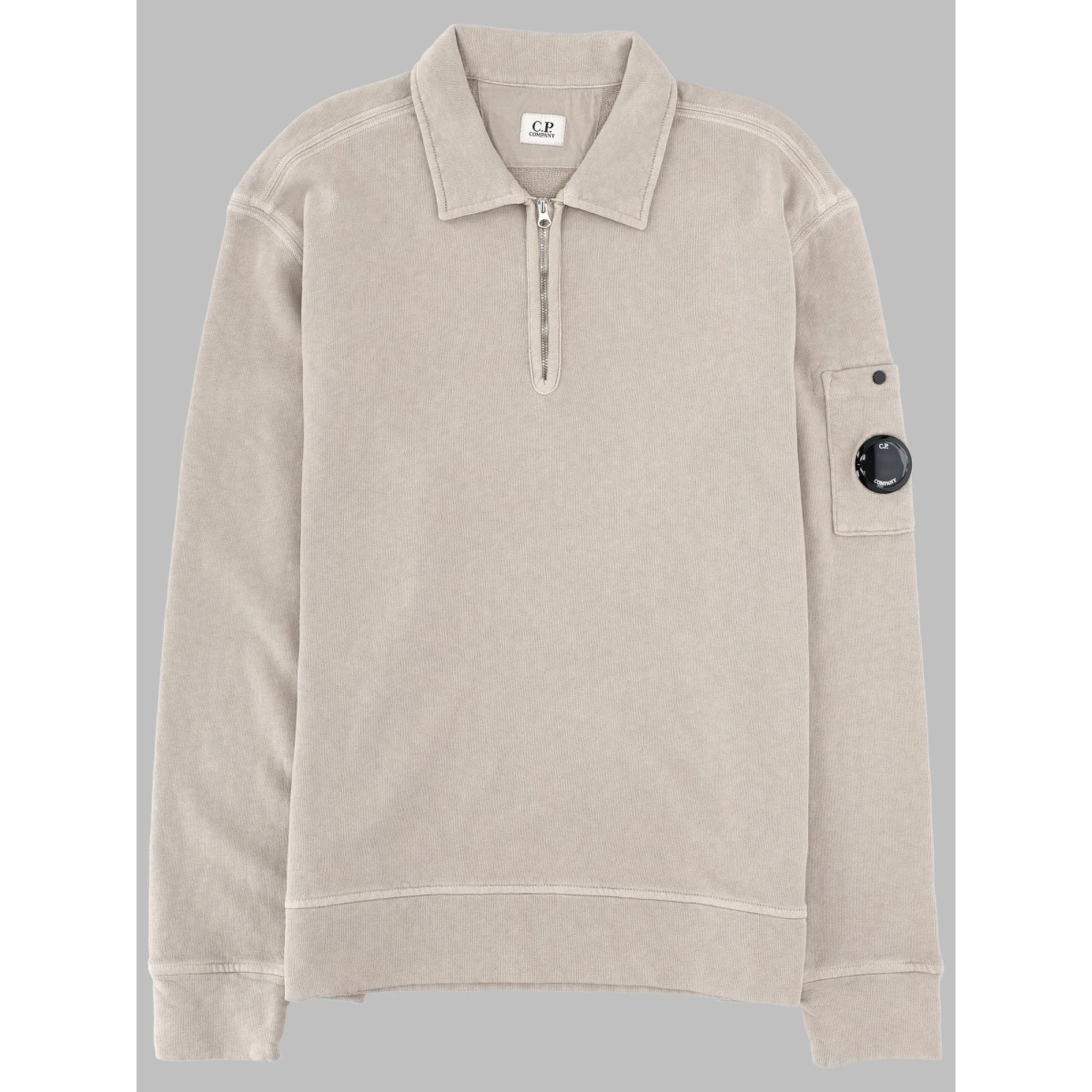 FELPA CON COLLETTO POLO E ZIP