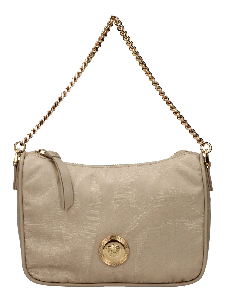 Beige Fabric Handbag