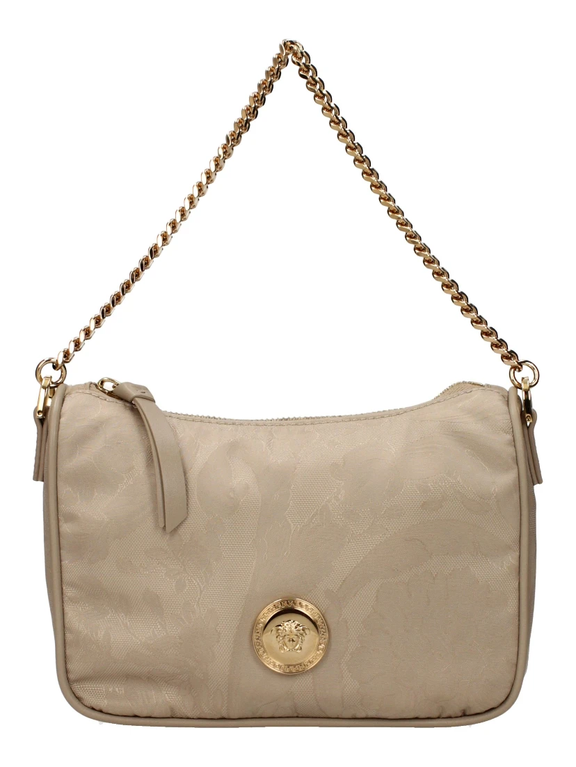 Beige Fabric Handbag