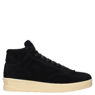 Black Leather High Top Sneakers