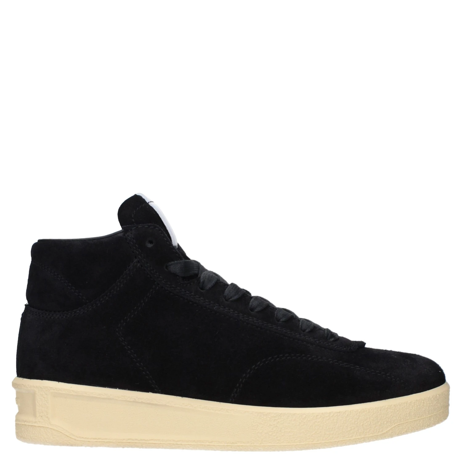 Black Leather High Top Sneakers