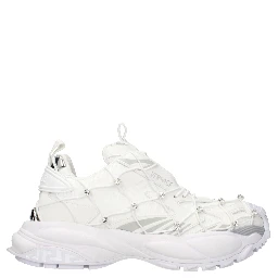 White Fabric Sneakers