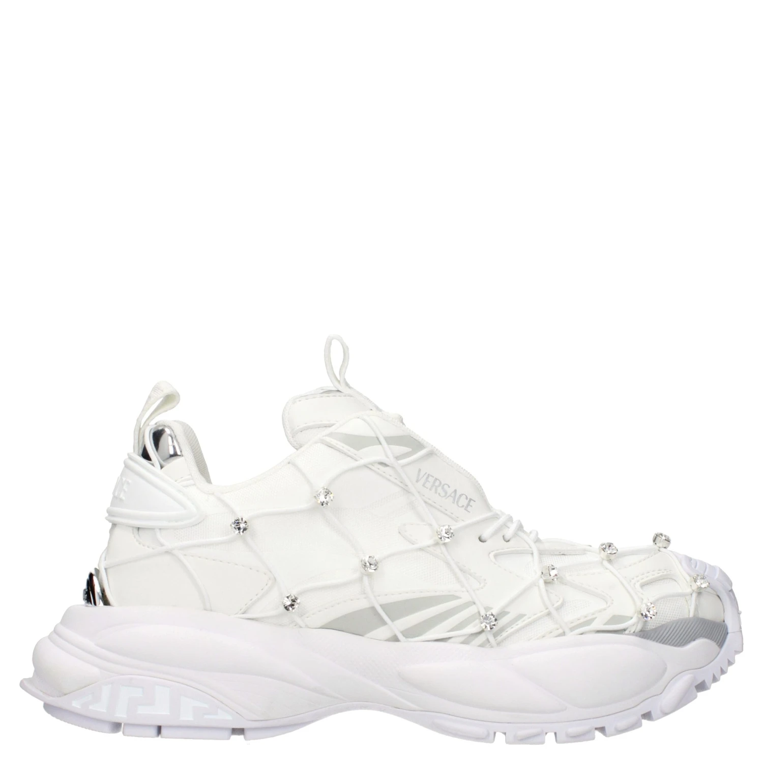 White Fabric Sneakers
