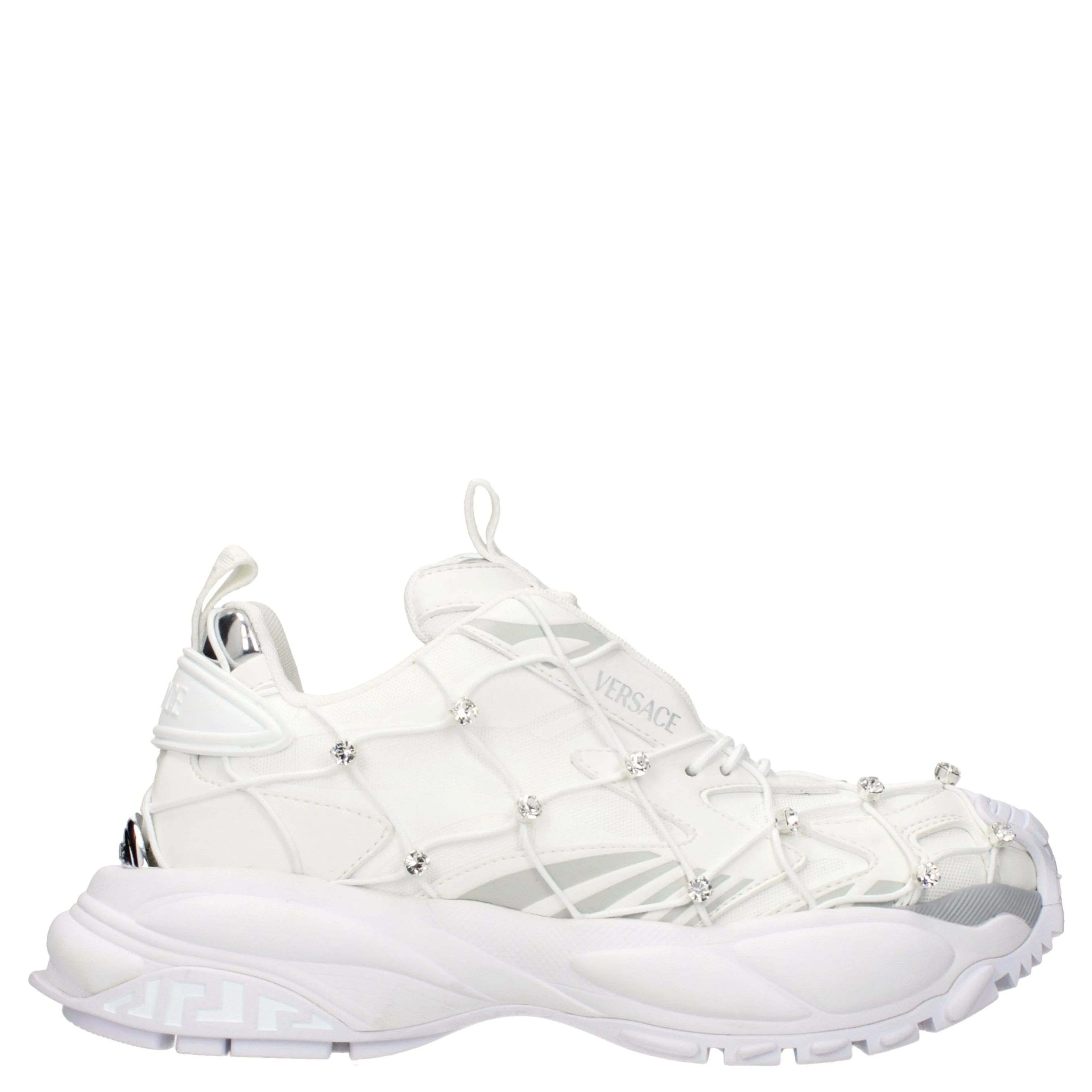 White Fabric Sneakers