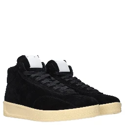 Black Leather High Top Sneakers