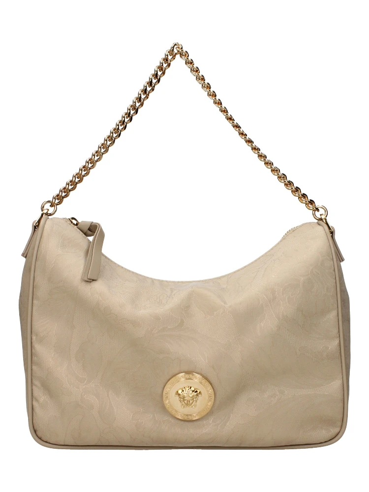 Beige Fabric Handbag
