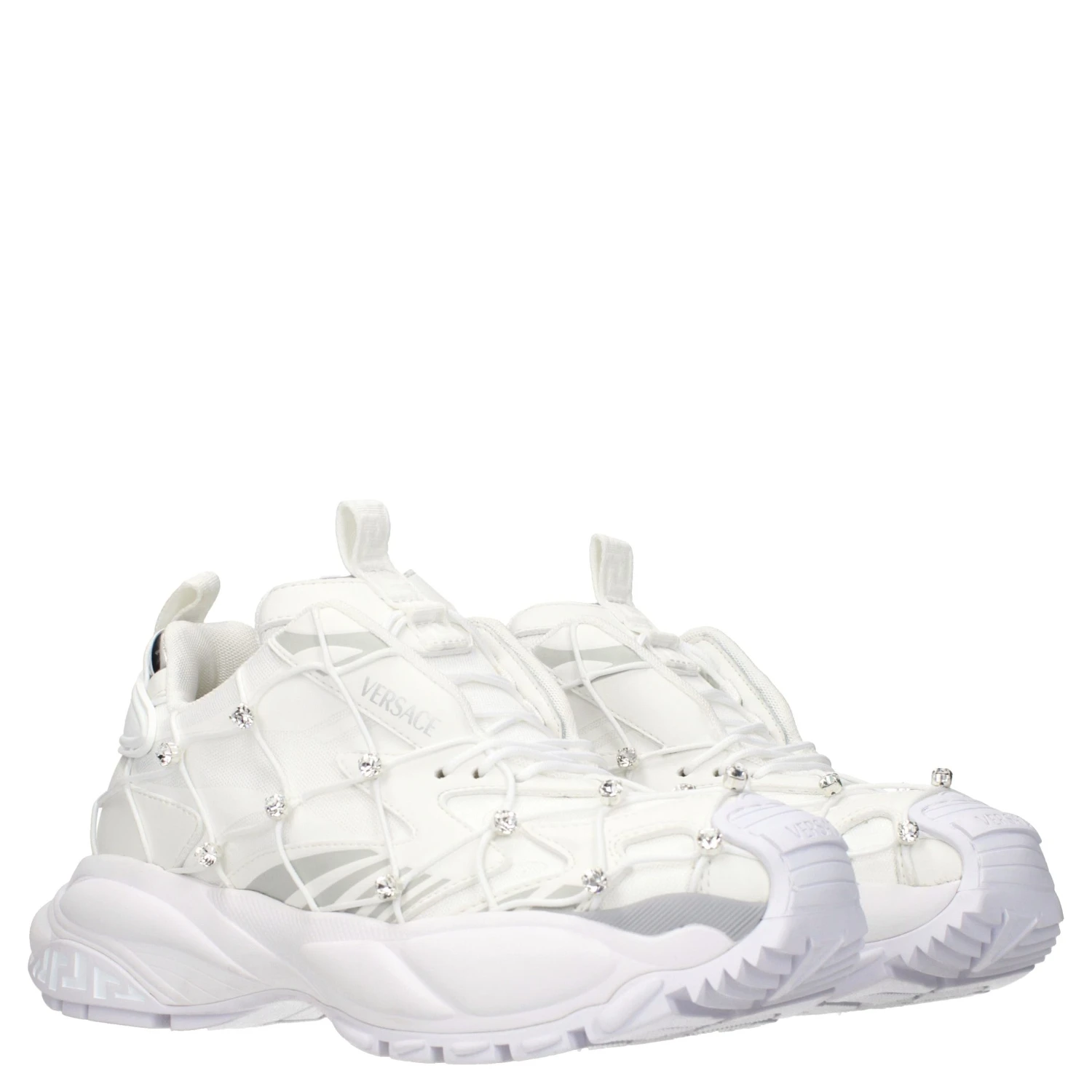 White Fabric Sneakers