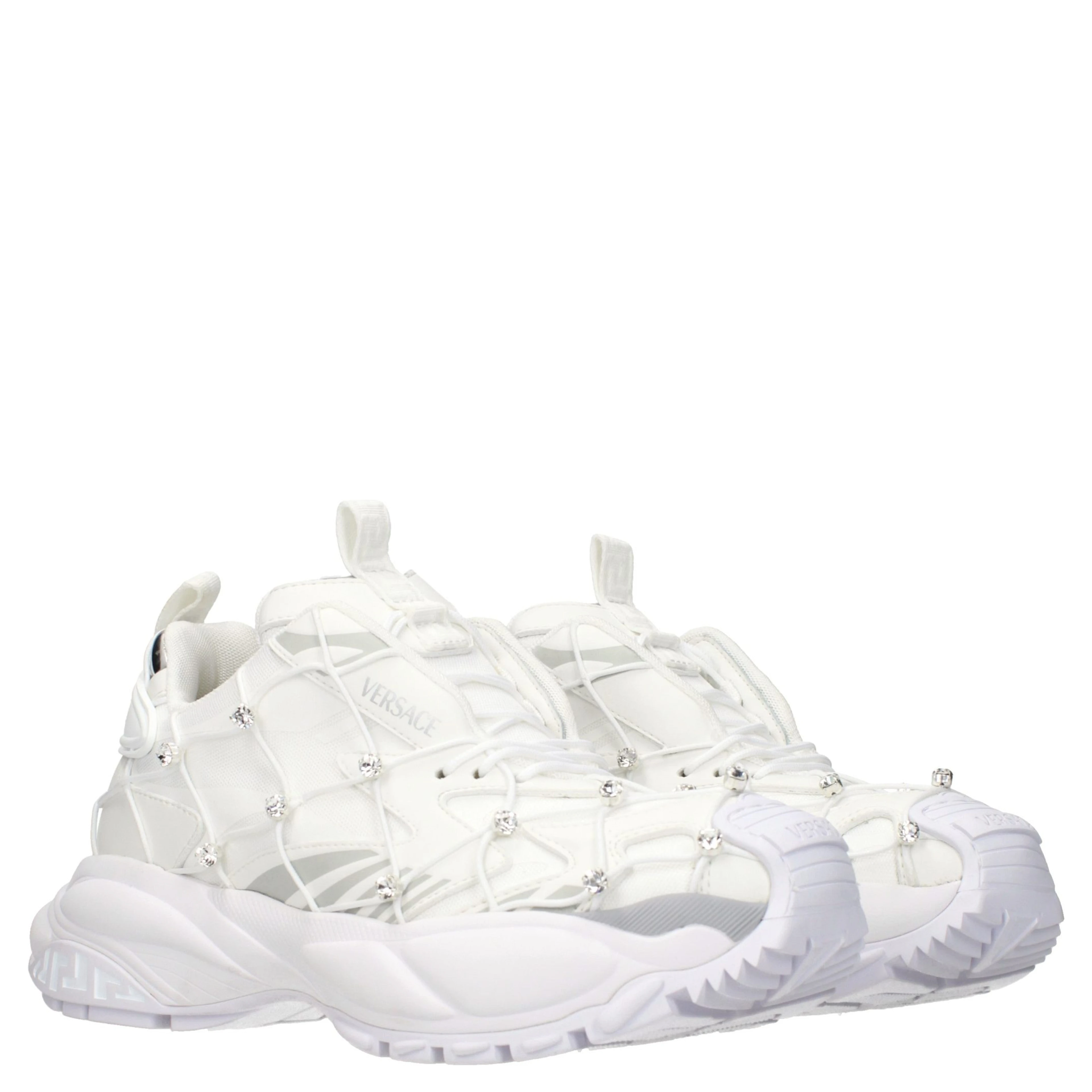 White Fabric Sneakers