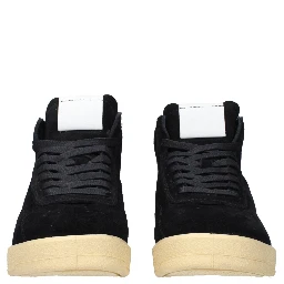 Black Leather High Top Sneakers