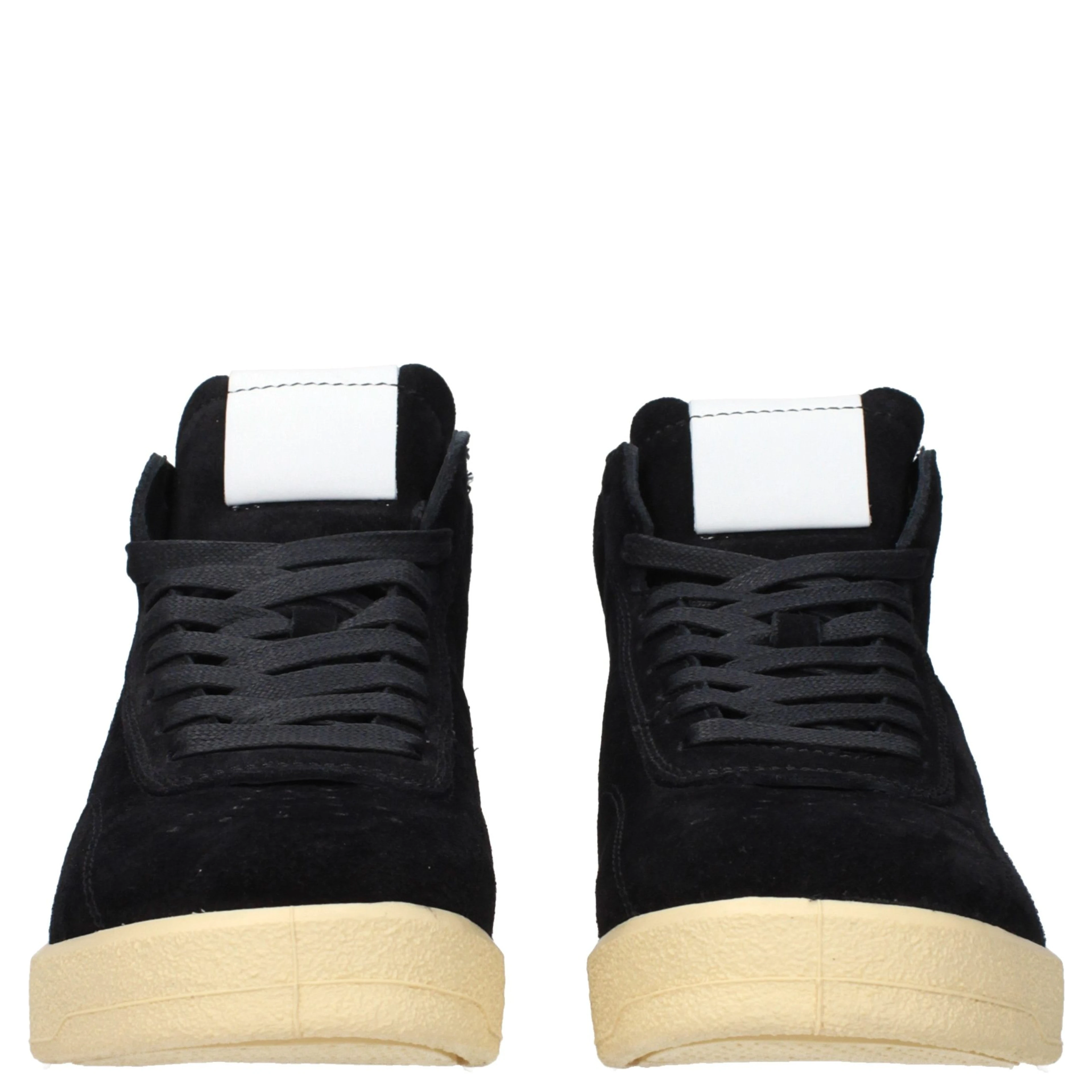 Black Leather High Top Sneakers