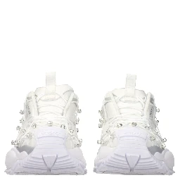 White Fabric Sneakers