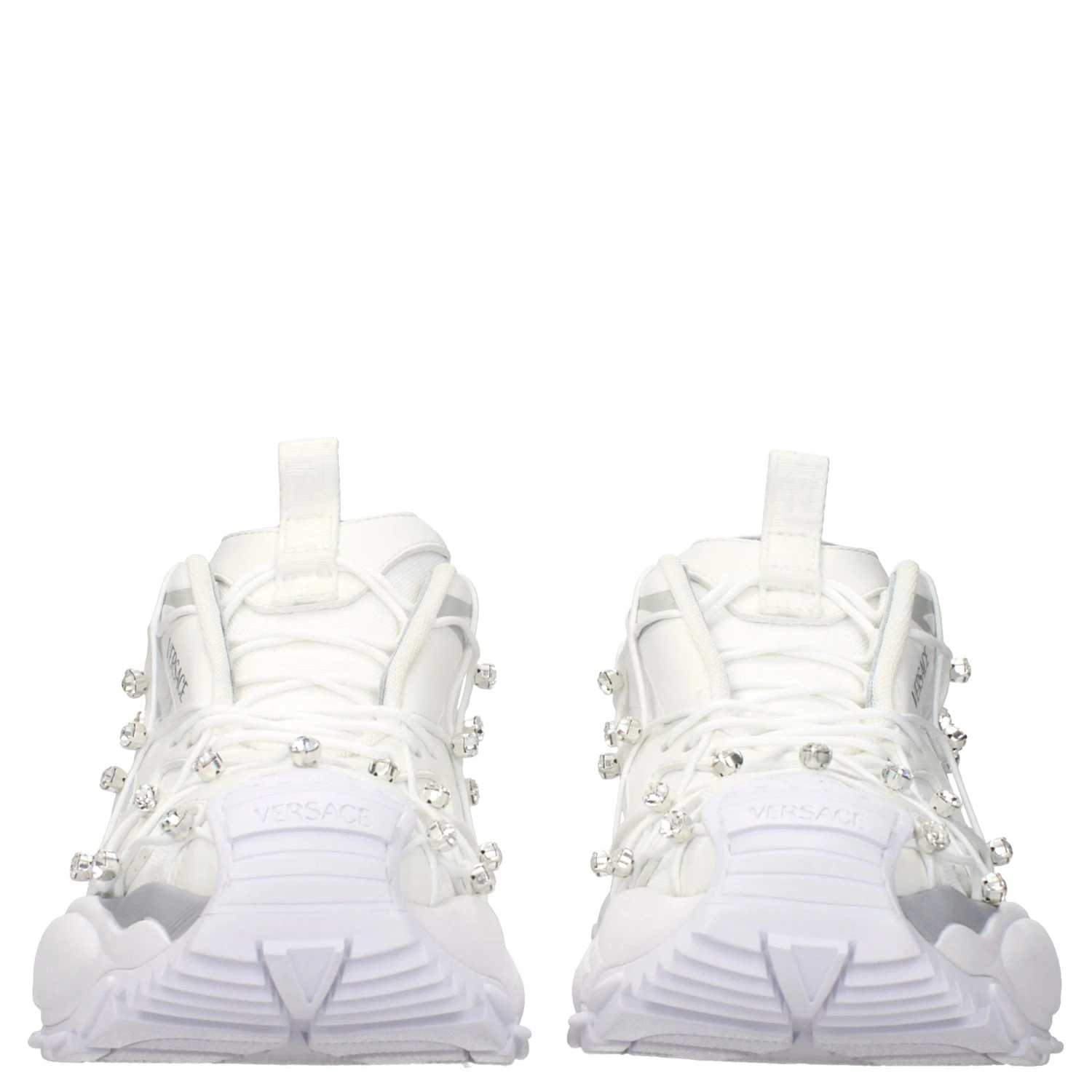 White Fabric Sneakers