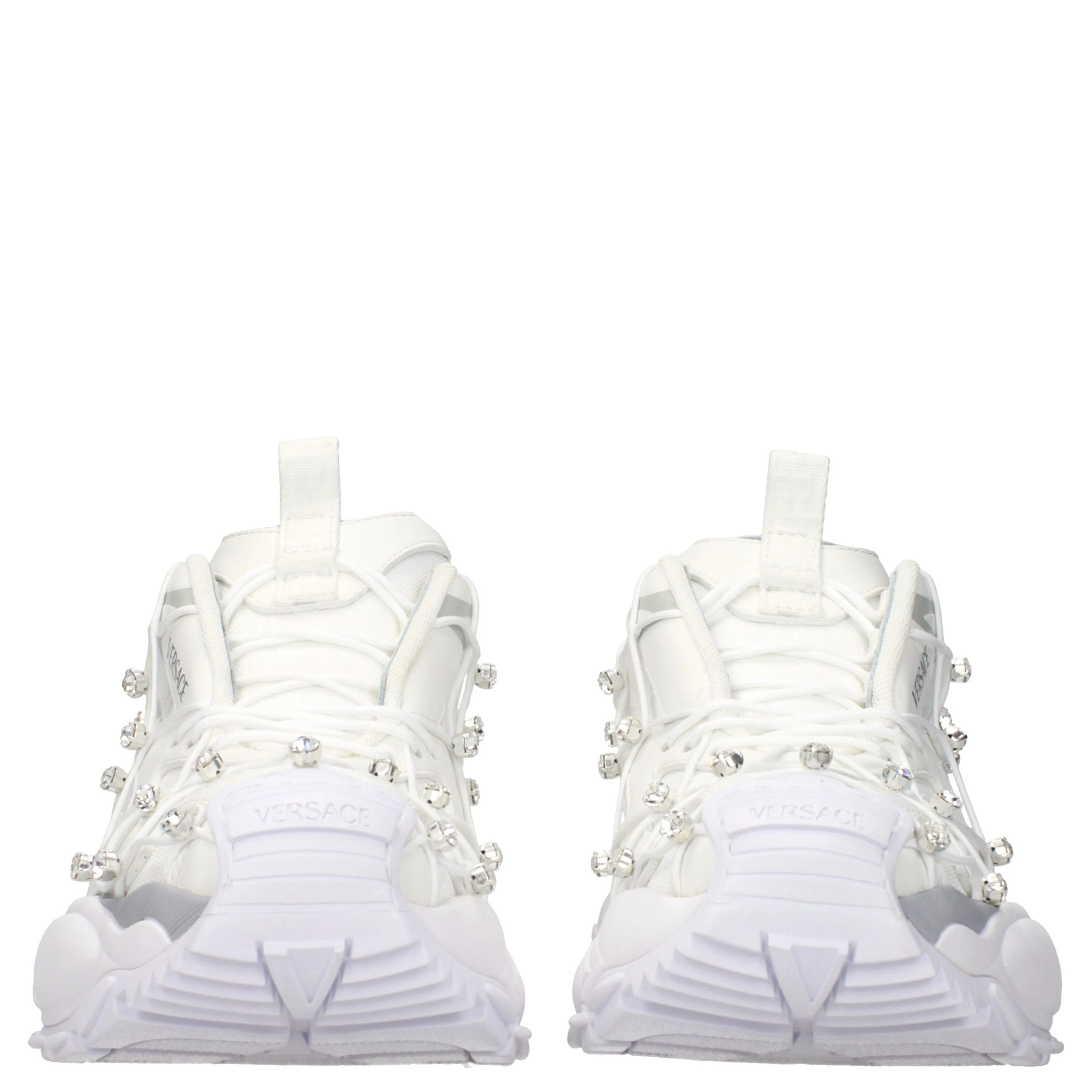 White Fabric Sneakers