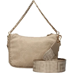 Beige Fabric Handbag