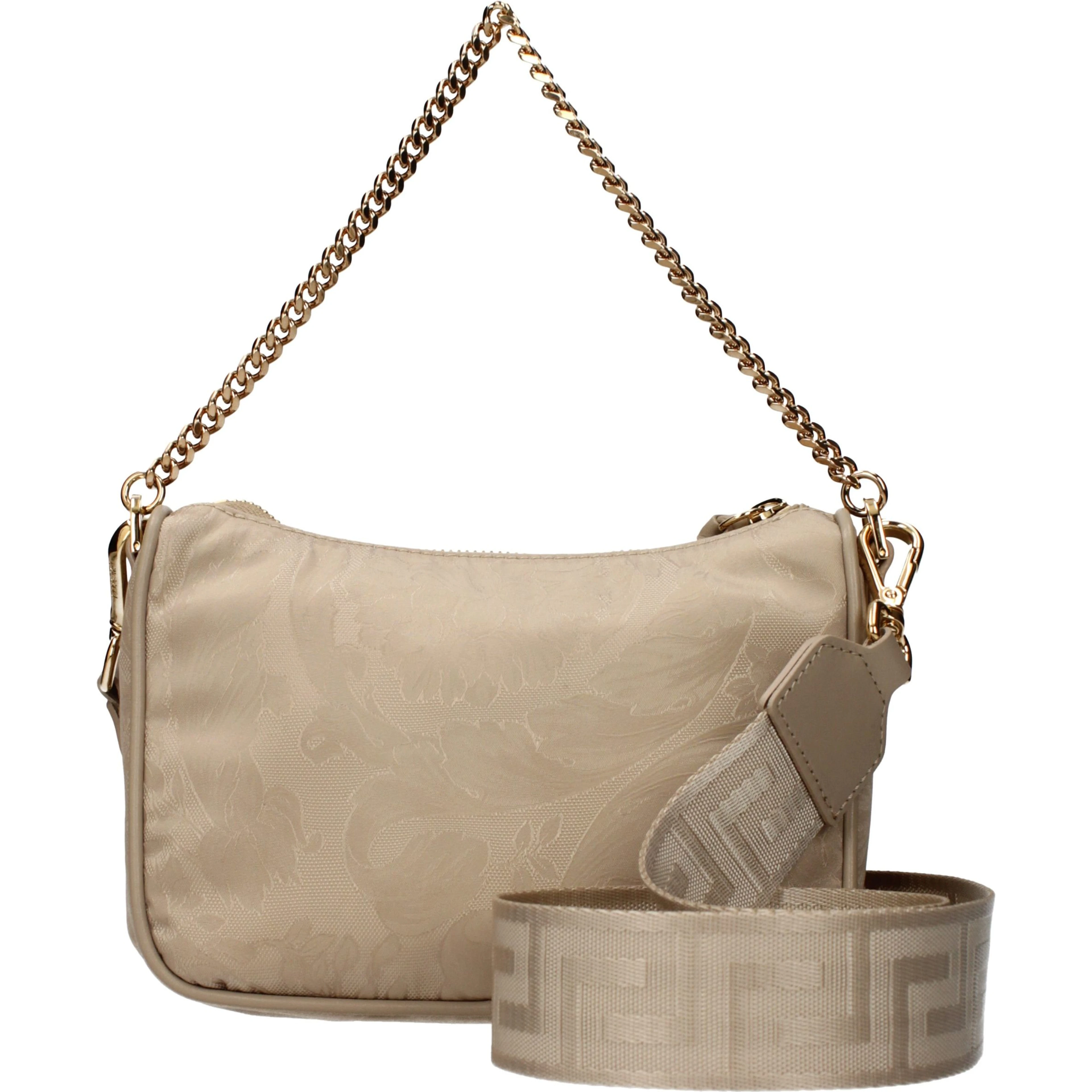 Beige Fabric Handbag