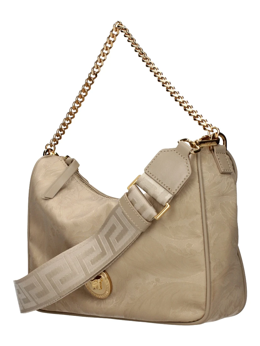 Beige Fabric Handbag