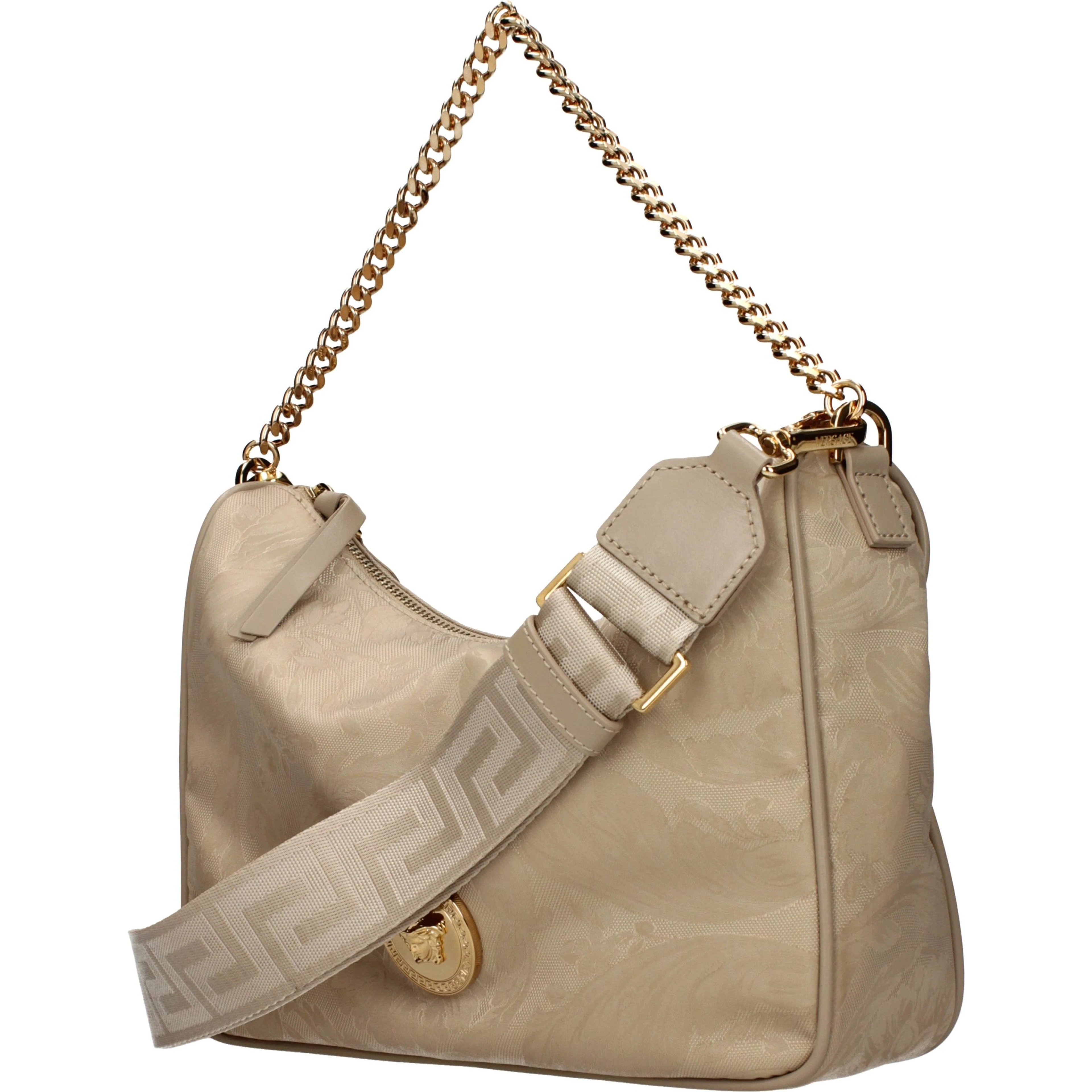 Beige Fabric Handbag