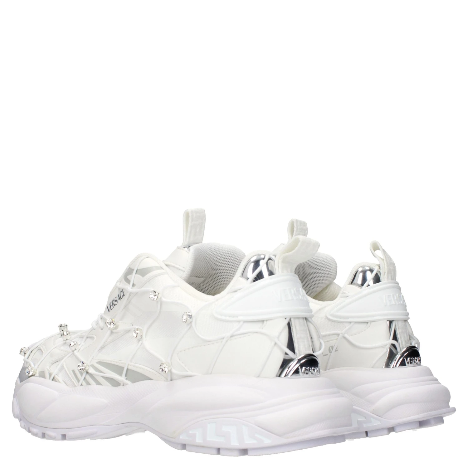 White Fabric Sneakers