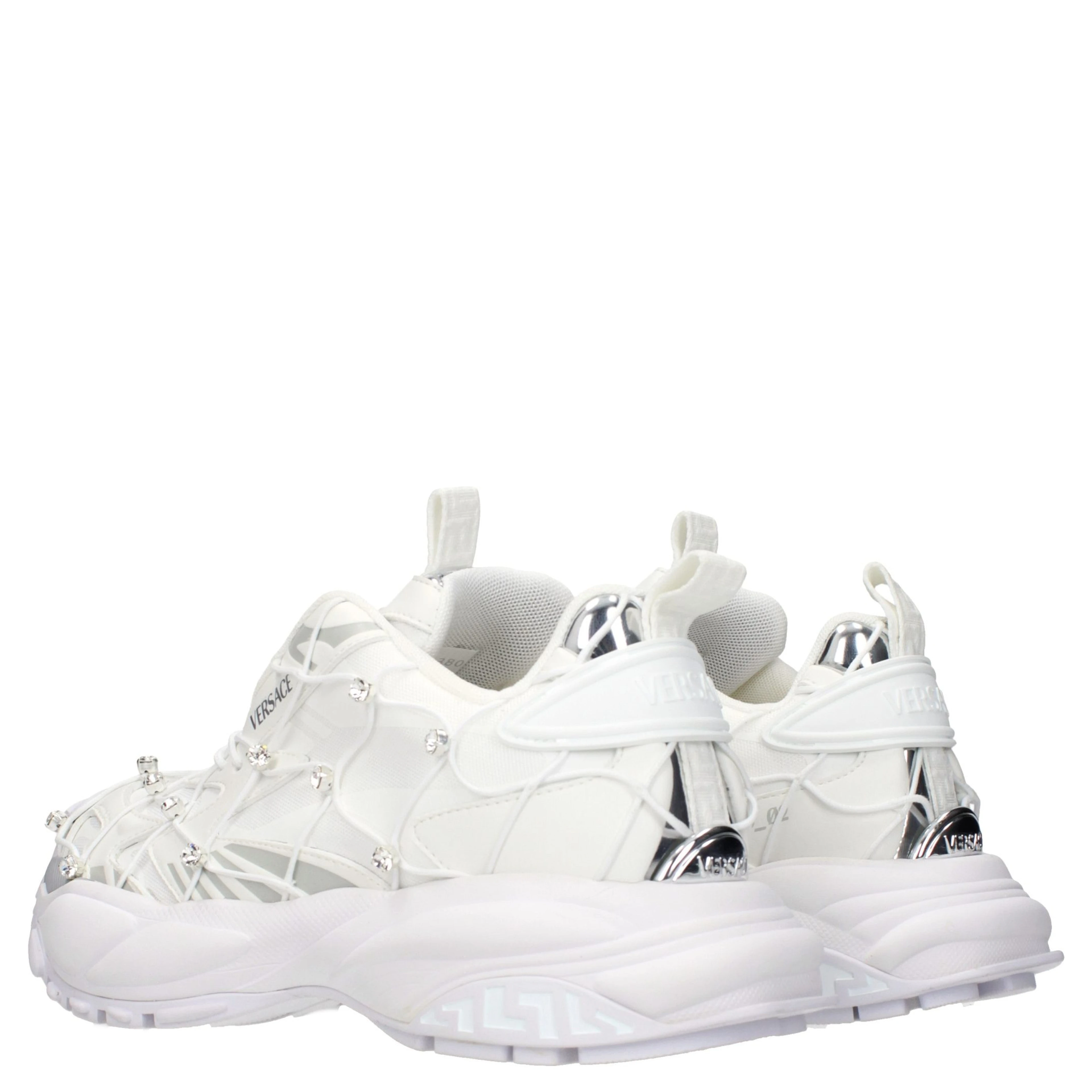 White Fabric Sneakers