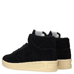 Black Leather High Top Sneakers