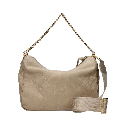 Beige Fabric Handbag