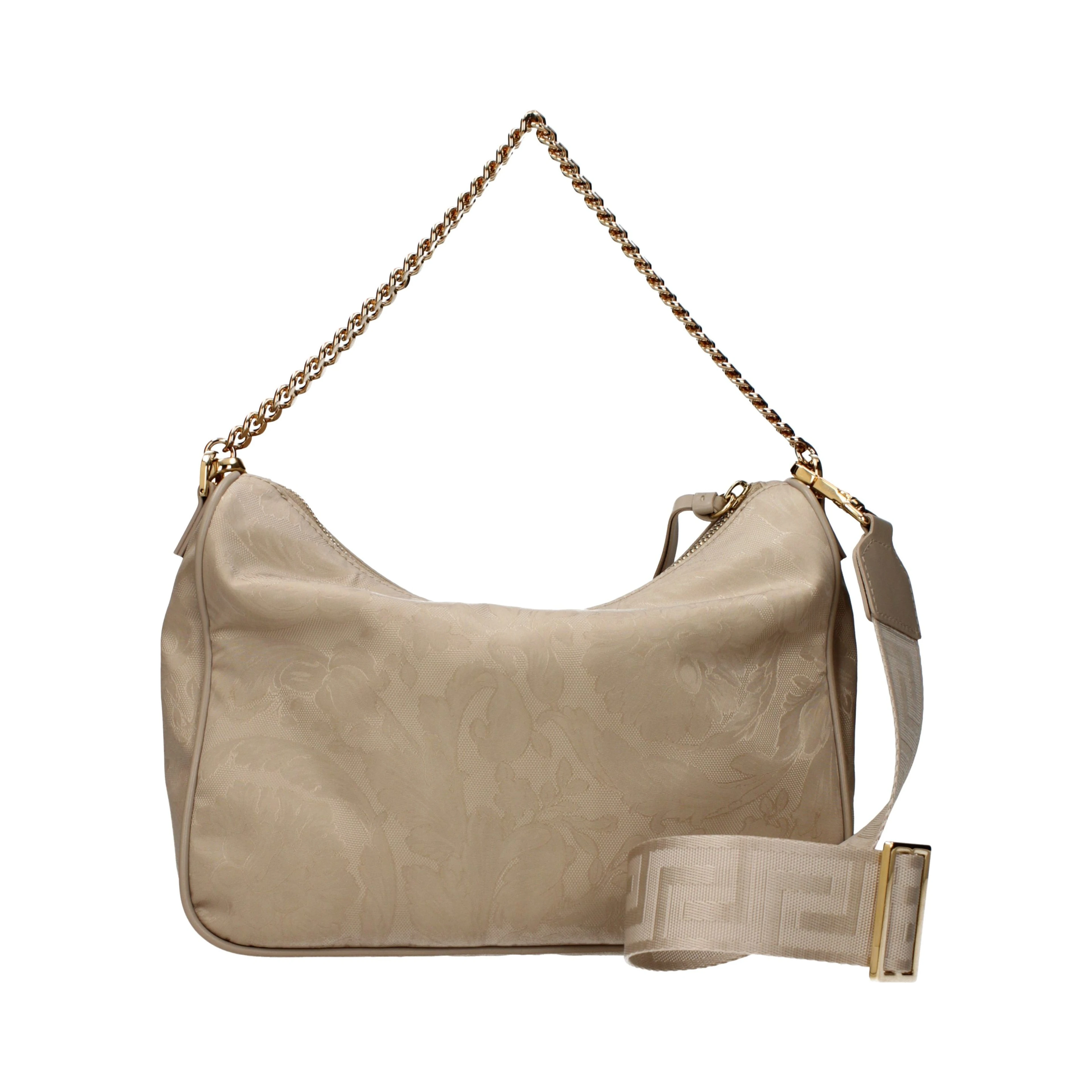 Beige Fabric Handbag