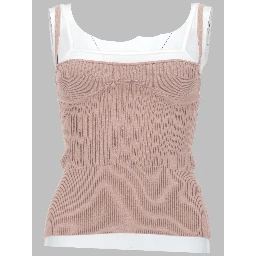 TOP IN MAGLIA CON EFFETTO SOVRAPPOSTO