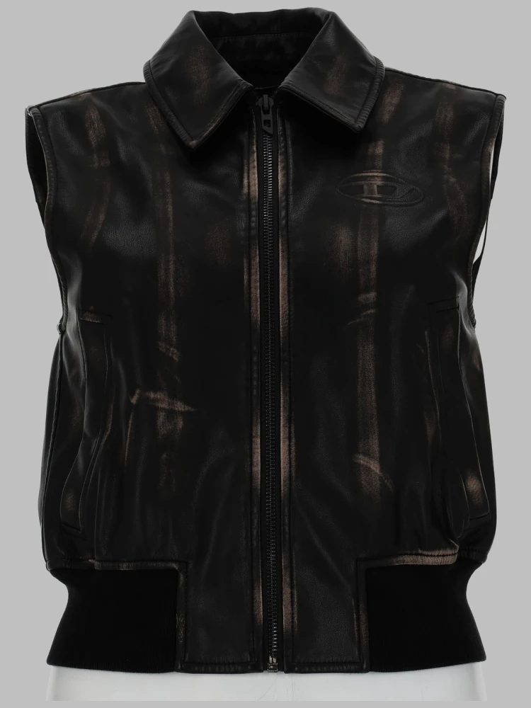 GILET BOMBER CON EFFETTO DISTRESSED